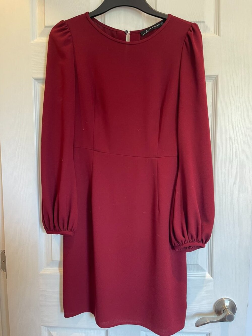 Zara Women midi dress in burgundy